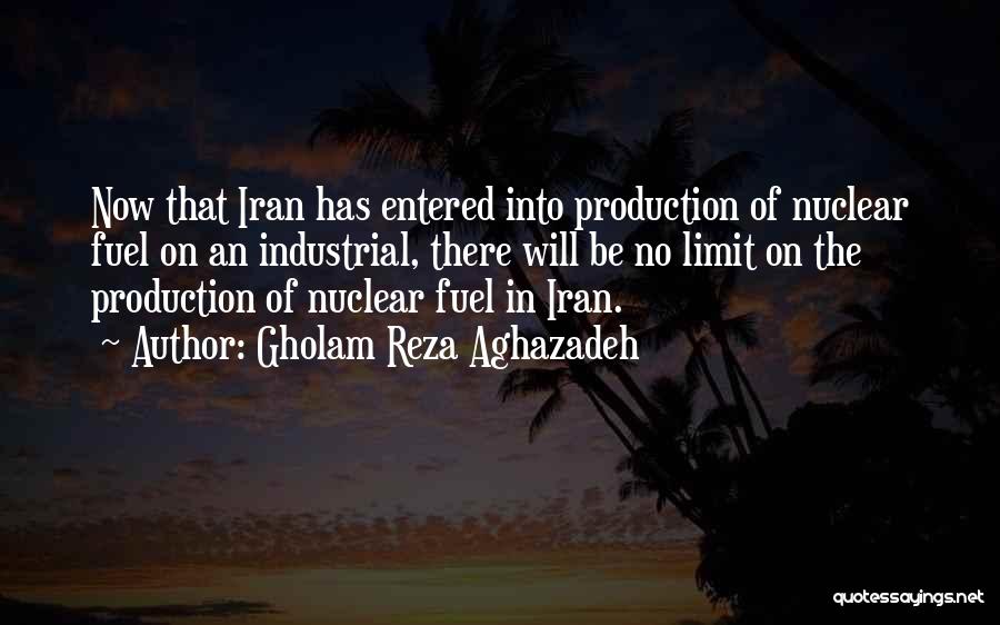 Gholam Reza Aghazadeh Quotes: Now That Iran Has Entered Into Production Of Nuclear Fuel On An Industrial, There Will Be No Limit On The