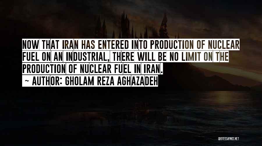 Gholam Reza Aghazadeh Quotes: Now That Iran Has Entered Into Production Of Nuclear Fuel On An Industrial, There Will Be No Limit On The
