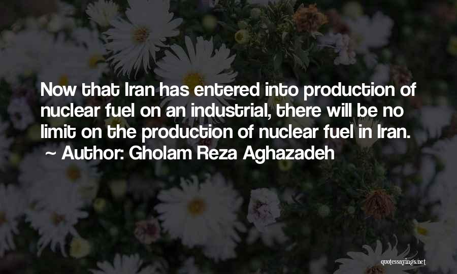 Gholam Reza Aghazadeh Quotes: Now That Iran Has Entered Into Production Of Nuclear Fuel On An Industrial, There Will Be No Limit On The