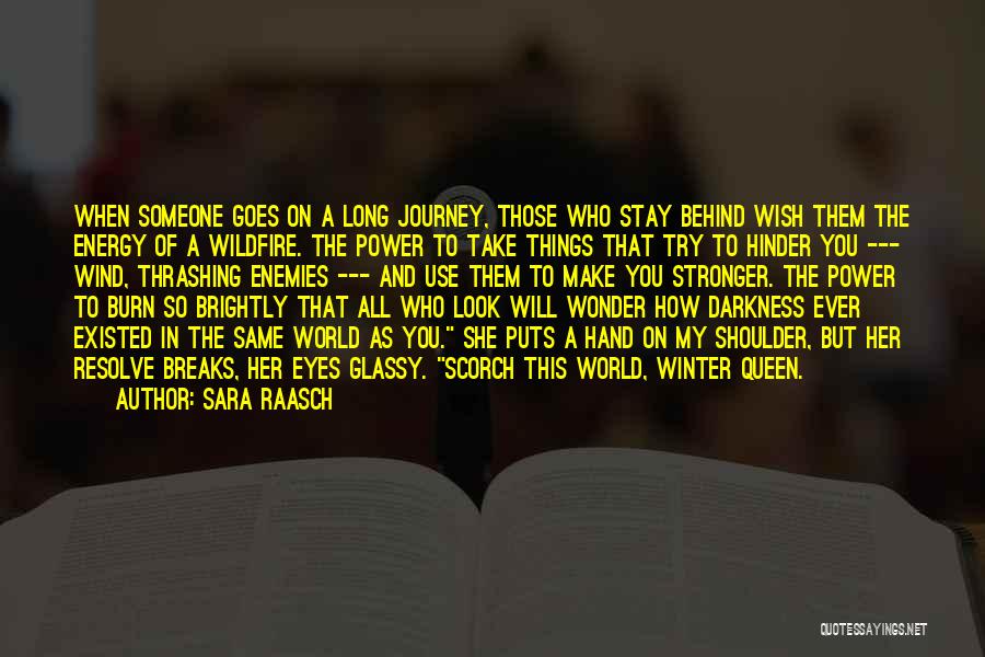 Sara Raasch Quotes: When Someone Goes On A Long Journey, Those Who Stay Behind Wish Them The Energy Of A Wildfire. The Power