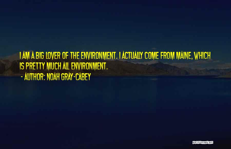 Noah Gray-Cabey Quotes: I Am A Big Lover Of The Environment. I Actually Come From Maine, Which Is Pretty Much All Environment.