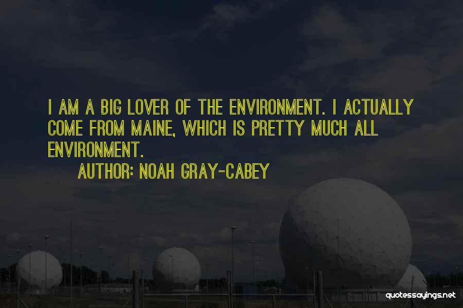 Noah Gray-Cabey Quotes: I Am A Big Lover Of The Environment. I Actually Come From Maine, Which Is Pretty Much All Environment.