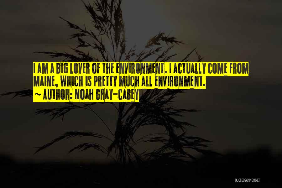 Noah Gray-Cabey Quotes: I Am A Big Lover Of The Environment. I Actually Come From Maine, Which Is Pretty Much All Environment.