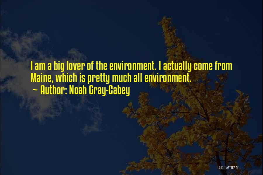 Noah Gray-Cabey Quotes: I Am A Big Lover Of The Environment. I Actually Come From Maine, Which Is Pretty Much All Environment.