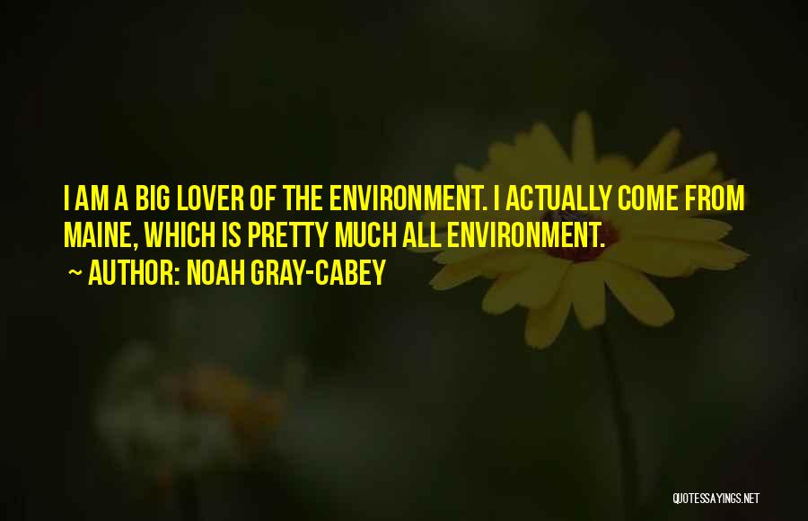 Noah Gray-Cabey Quotes: I Am A Big Lover Of The Environment. I Actually Come From Maine, Which Is Pretty Much All Environment.