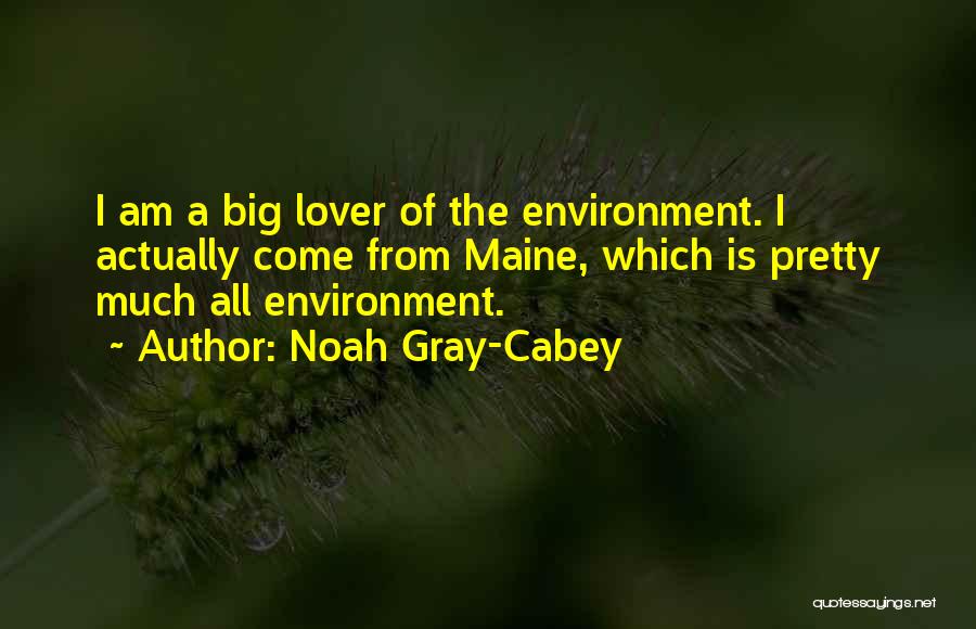 Noah Gray-Cabey Quotes: I Am A Big Lover Of The Environment. I Actually Come From Maine, Which Is Pretty Much All Environment.