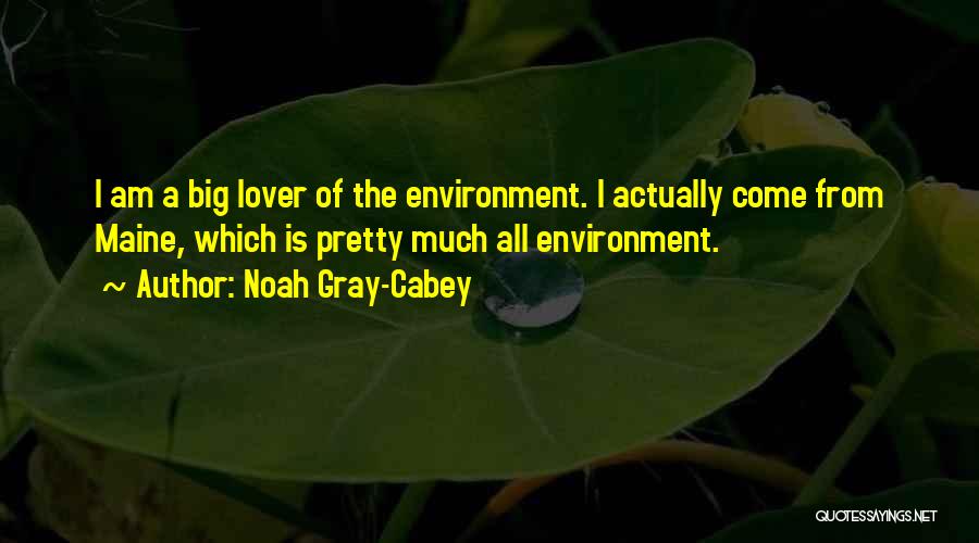 Noah Gray-Cabey Quotes: I Am A Big Lover Of The Environment. I Actually Come From Maine, Which Is Pretty Much All Environment.