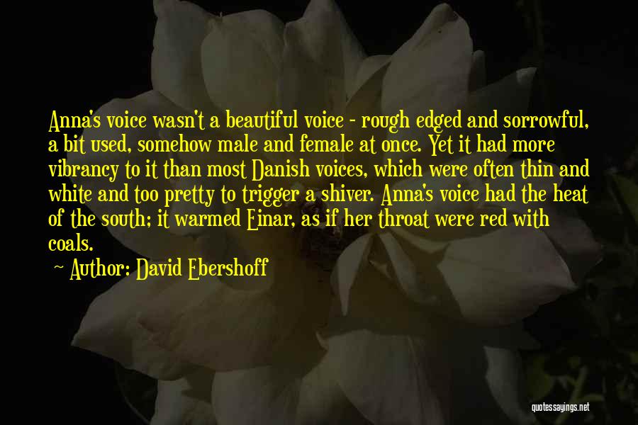 David Ebershoff Quotes: Anna's Voice Wasn't A Beautiful Voice - Rough Edged And Sorrowful, A Bit Used, Somehow Male And Female At Once.