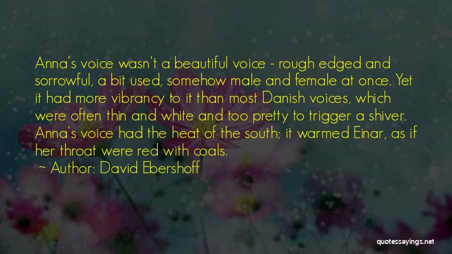 David Ebershoff Quotes: Anna's Voice Wasn't A Beautiful Voice - Rough Edged And Sorrowful, A Bit Used, Somehow Male And Female At Once.