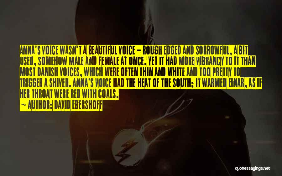 David Ebershoff Quotes: Anna's Voice Wasn't A Beautiful Voice - Rough Edged And Sorrowful, A Bit Used, Somehow Male And Female At Once.