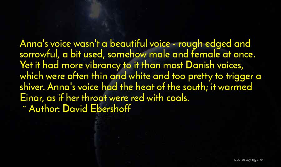 David Ebershoff Quotes: Anna's Voice Wasn't A Beautiful Voice - Rough Edged And Sorrowful, A Bit Used, Somehow Male And Female At Once.