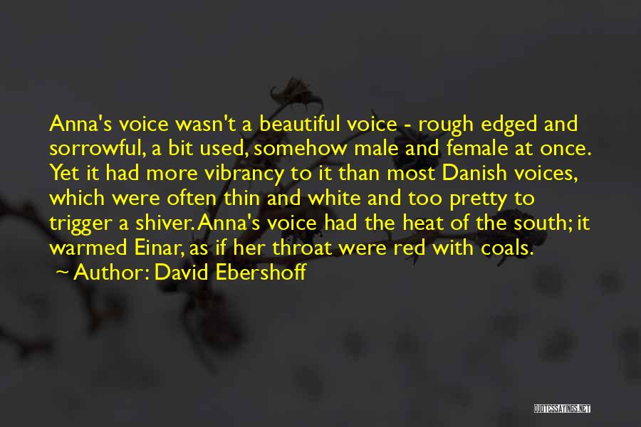 David Ebershoff Quotes: Anna's Voice Wasn't A Beautiful Voice - Rough Edged And Sorrowful, A Bit Used, Somehow Male And Female At Once.