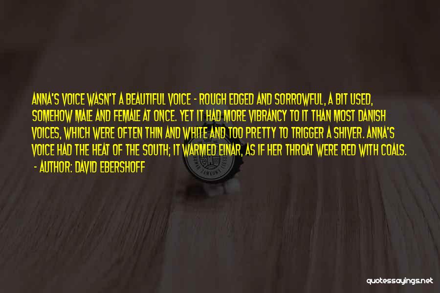 David Ebershoff Quotes: Anna's Voice Wasn't A Beautiful Voice - Rough Edged And Sorrowful, A Bit Used, Somehow Male And Female At Once.