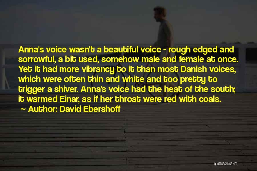 David Ebershoff Quotes: Anna's Voice Wasn't A Beautiful Voice - Rough Edged And Sorrowful, A Bit Used, Somehow Male And Female At Once.