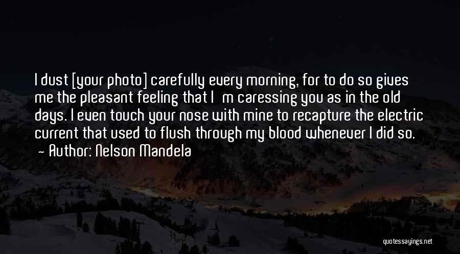 Nelson Mandela Quotes: I Dust [your Photo] Carefully Every Morning, For To Do So Gives Me The Pleasant Feeling That I'm Caressing You