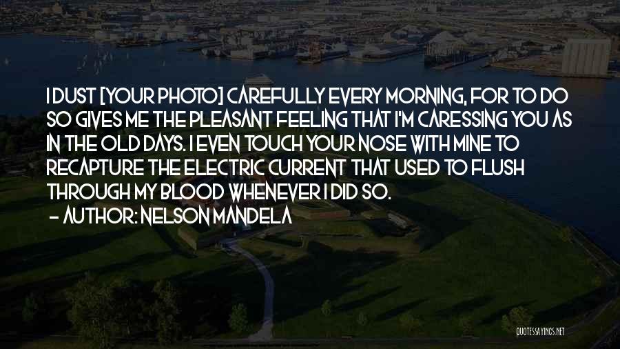 Nelson Mandela Quotes: I Dust [your Photo] Carefully Every Morning, For To Do So Gives Me The Pleasant Feeling That I'm Caressing You