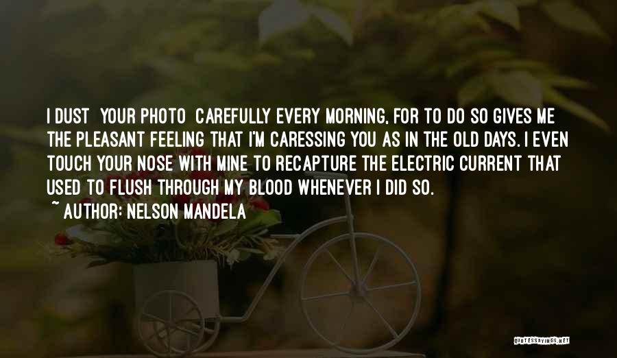 Nelson Mandela Quotes: I Dust [your Photo] Carefully Every Morning, For To Do So Gives Me The Pleasant Feeling That I'm Caressing You