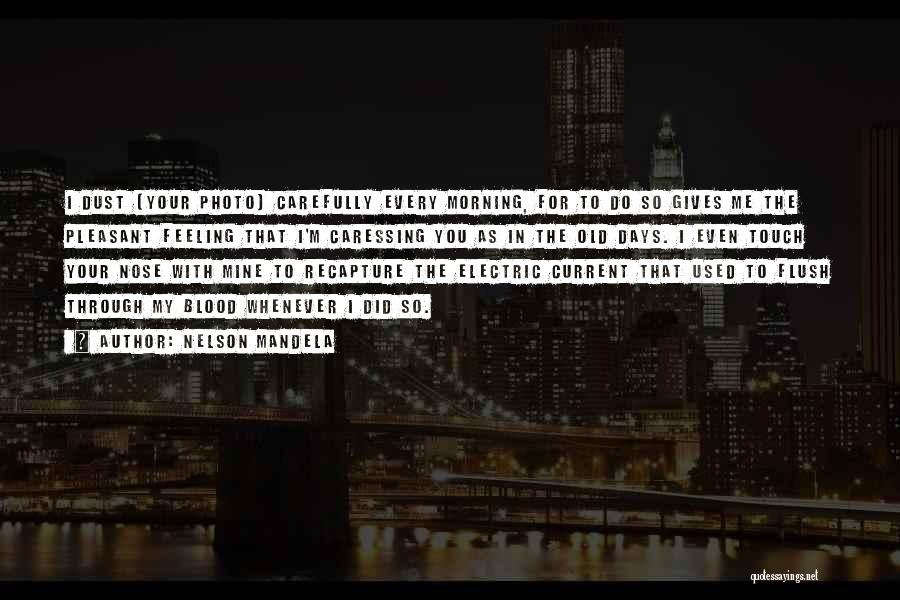 Nelson Mandela Quotes: I Dust [your Photo] Carefully Every Morning, For To Do So Gives Me The Pleasant Feeling That I'm Caressing You