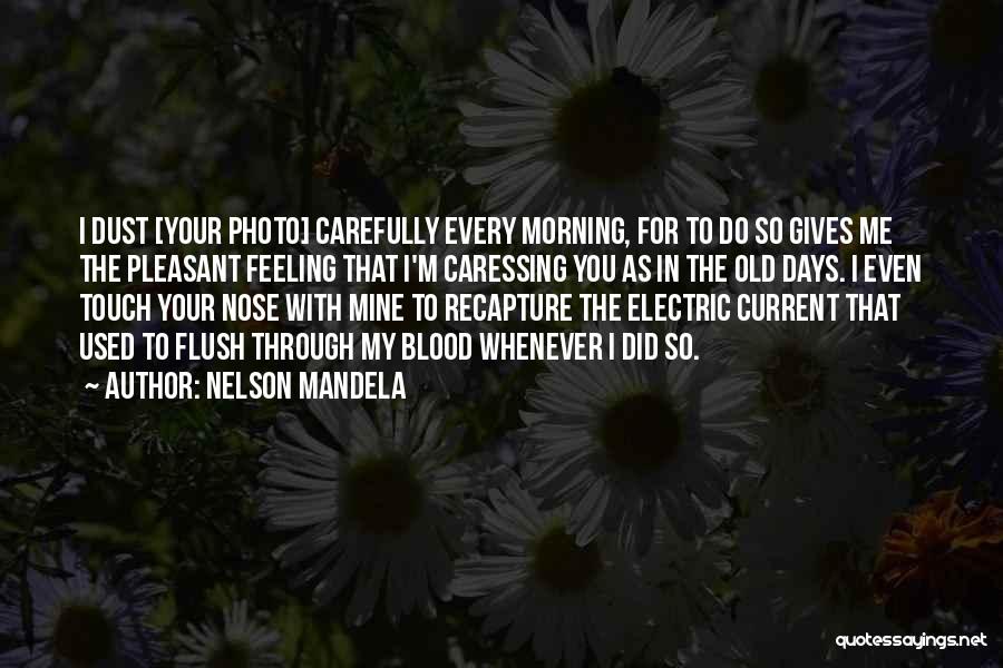 Nelson Mandela Quotes: I Dust [your Photo] Carefully Every Morning, For To Do So Gives Me The Pleasant Feeling That I'm Caressing You