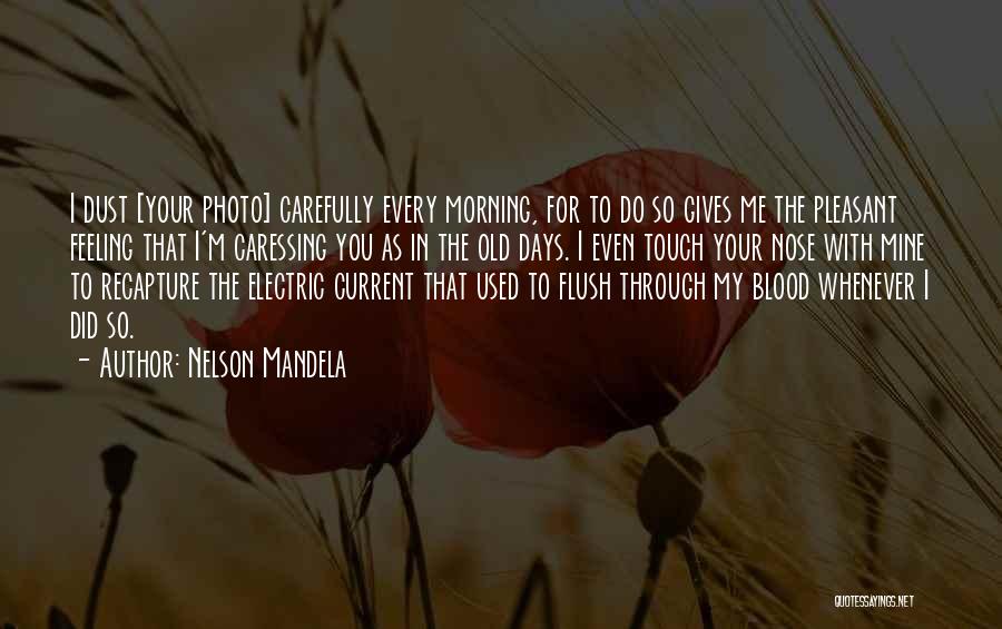 Nelson Mandela Quotes: I Dust [your Photo] Carefully Every Morning, For To Do So Gives Me The Pleasant Feeling That I'm Caressing You