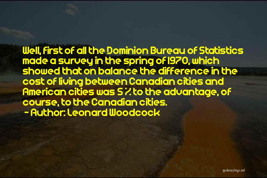 Leonard Woodcock Quotes: Well, First Of All The Dominion Bureau Of Statistics Made A Survey In The Spring Of 1970, Which Showed That