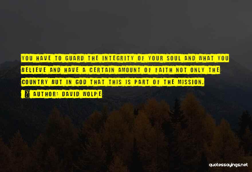 David Wolpe Quotes: You Have To Guard The Integrity Of Your Soul And What You Believe And Have A Certain Amount Of Faith