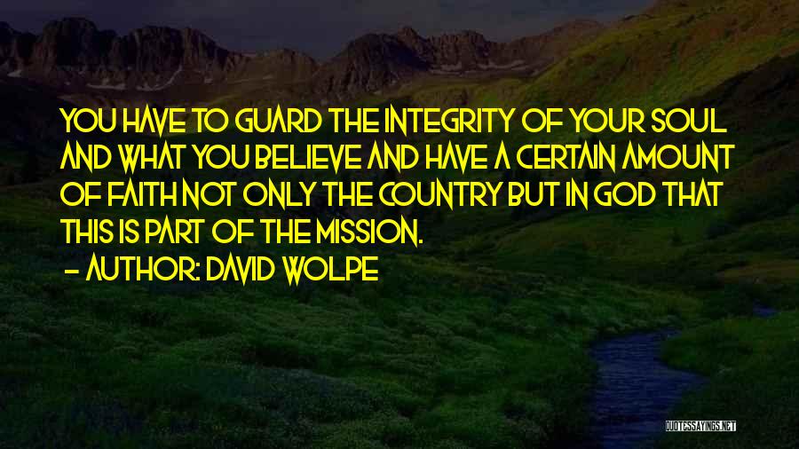 David Wolpe Quotes: You Have To Guard The Integrity Of Your Soul And What You Believe And Have A Certain Amount Of Faith