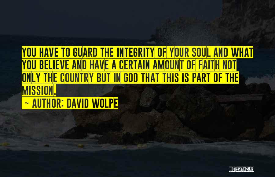 David Wolpe Quotes: You Have To Guard The Integrity Of Your Soul And What You Believe And Have A Certain Amount Of Faith
