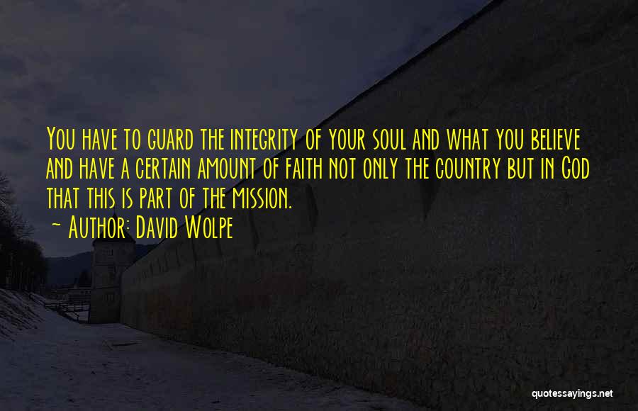 David Wolpe Quotes: You Have To Guard The Integrity Of Your Soul And What You Believe And Have A Certain Amount Of Faith