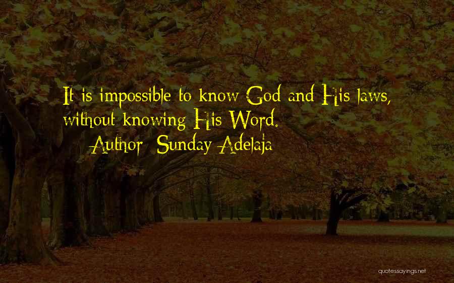 Sunday Adelaja Quotes: It Is Impossible To Know God And His Laws, Without Knowing His Word.
