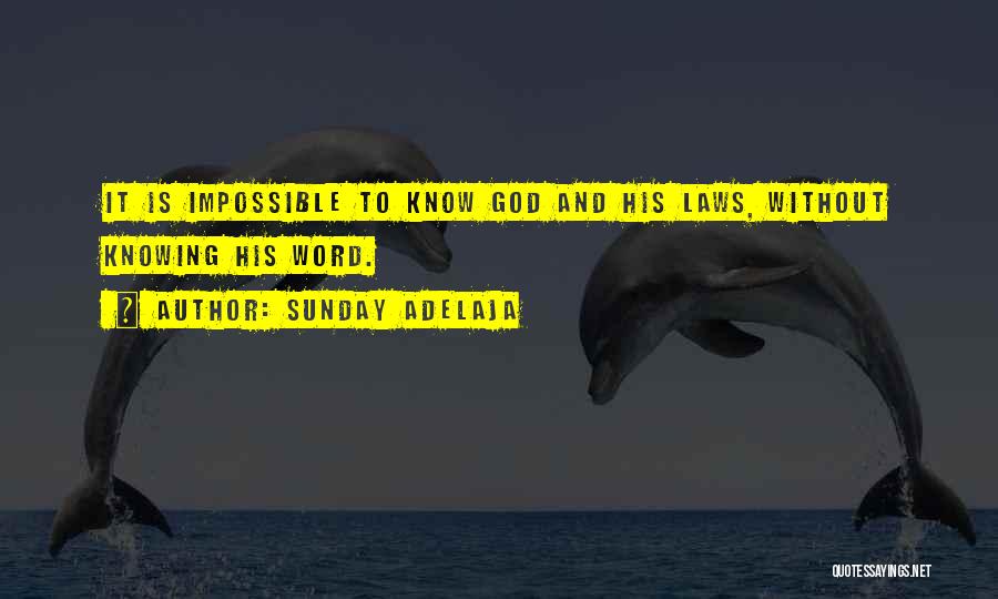 Sunday Adelaja Quotes: It Is Impossible To Know God And His Laws, Without Knowing His Word.