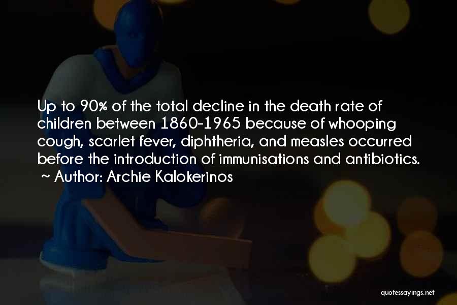 Archie Kalokerinos Quotes: Up To 90% Of The Total Decline In The Death Rate Of Children Between 1860-1965 Because Of Whooping Cough, Scarlet