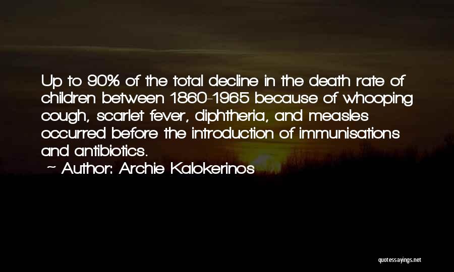 Archie Kalokerinos Quotes: Up To 90% Of The Total Decline In The Death Rate Of Children Between 1860-1965 Because Of Whooping Cough, Scarlet