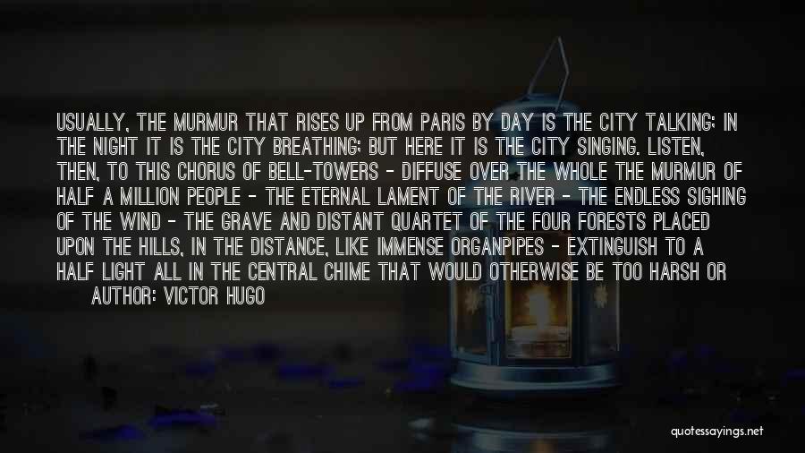 Victor Hugo Quotes: Usually, The Murmur That Rises Up From Paris By Day Is The City Talking; In The Night It Is The