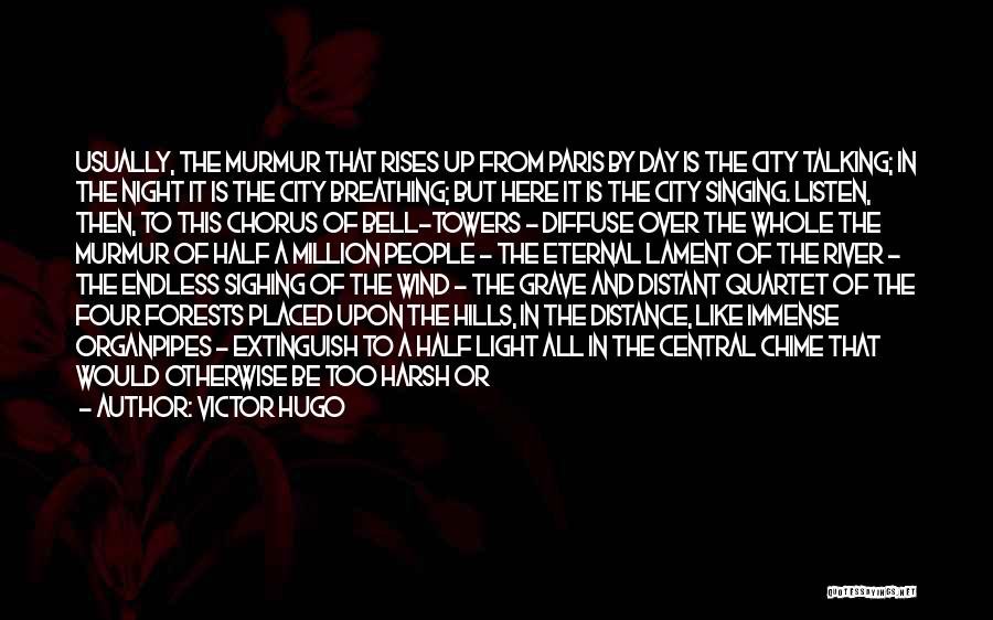 Victor Hugo Quotes: Usually, The Murmur That Rises Up From Paris By Day Is The City Talking; In The Night It Is The