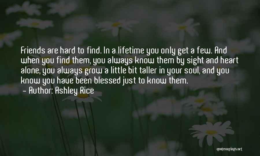 Ashley Rice Quotes: Friends Are Hard To Find. In A Lifetime You Only Get A Few. And When You Find Them, You Always