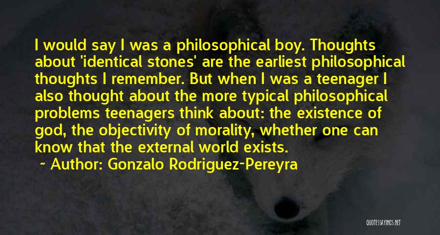 Gonzalo Rodriguez-Pereyra Quotes: I Would Say I Was A Philosophical Boy. Thoughts About 'identical Stones' Are The Earliest Philosophical Thoughts I Remember. But