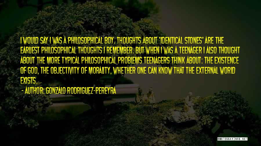 Gonzalo Rodriguez-Pereyra Quotes: I Would Say I Was A Philosophical Boy. Thoughts About 'identical Stones' Are The Earliest Philosophical Thoughts I Remember. But