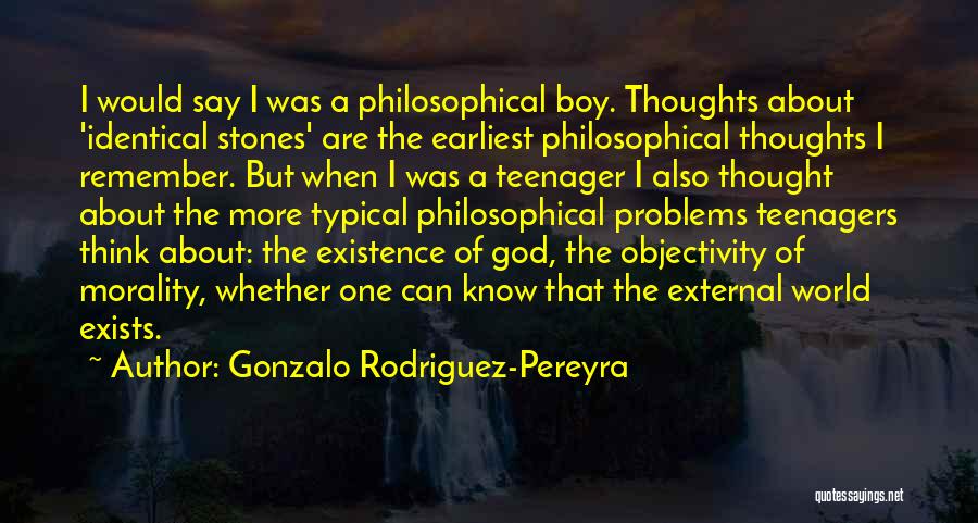 Gonzalo Rodriguez-Pereyra Quotes: I Would Say I Was A Philosophical Boy. Thoughts About 'identical Stones' Are The Earliest Philosophical Thoughts I Remember. But