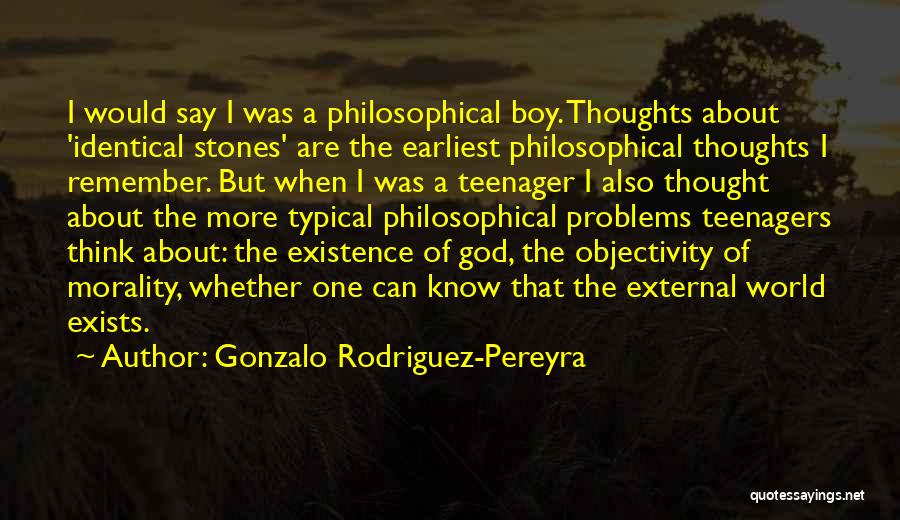 Gonzalo Rodriguez-Pereyra Quotes: I Would Say I Was A Philosophical Boy. Thoughts About 'identical Stones' Are The Earliest Philosophical Thoughts I Remember. But