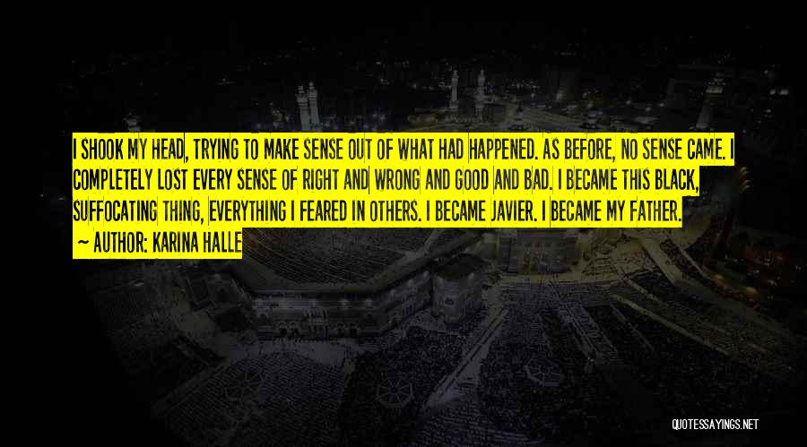 Karina Halle Quotes: I Shook My Head, Trying To Make Sense Out Of What Had Happened. As Before, No Sense Came. I Completely