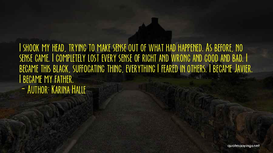 Karina Halle Quotes: I Shook My Head, Trying To Make Sense Out Of What Had Happened. As Before, No Sense Came. I Completely