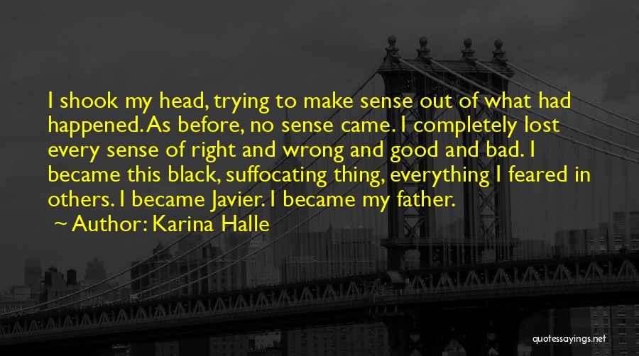 Karina Halle Quotes: I Shook My Head, Trying To Make Sense Out Of What Had Happened. As Before, No Sense Came. I Completely