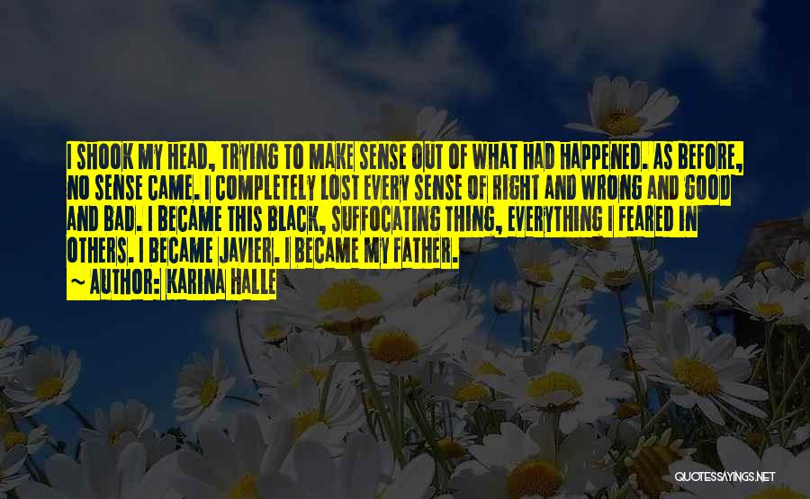 Karina Halle Quotes: I Shook My Head, Trying To Make Sense Out Of What Had Happened. As Before, No Sense Came. I Completely