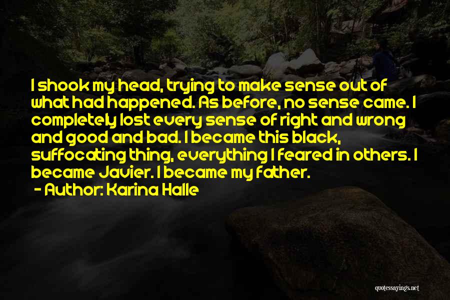 Karina Halle Quotes: I Shook My Head, Trying To Make Sense Out Of What Had Happened. As Before, No Sense Came. I Completely