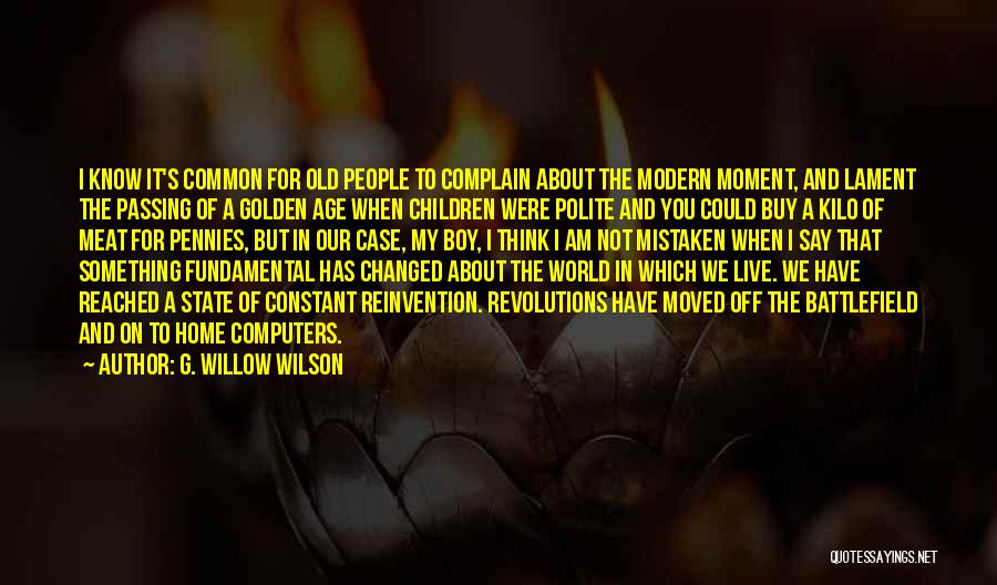 G. Willow Wilson Quotes: I Know It's Common For Old People To Complain About The Modern Moment, And Lament The Passing Of A Golden