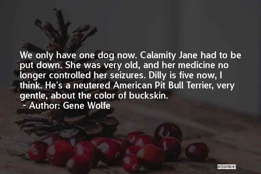 Gene Wolfe Quotes: We Only Have One Dog Now. Calamity Jane Had To Be Put Down. She Was Very Old, And Her Medicine