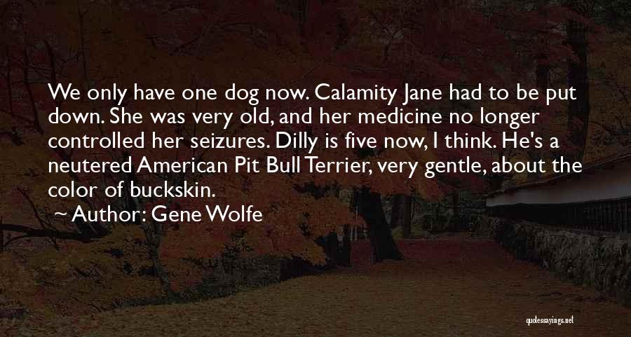 Gene Wolfe Quotes: We Only Have One Dog Now. Calamity Jane Had To Be Put Down. She Was Very Old, And Her Medicine