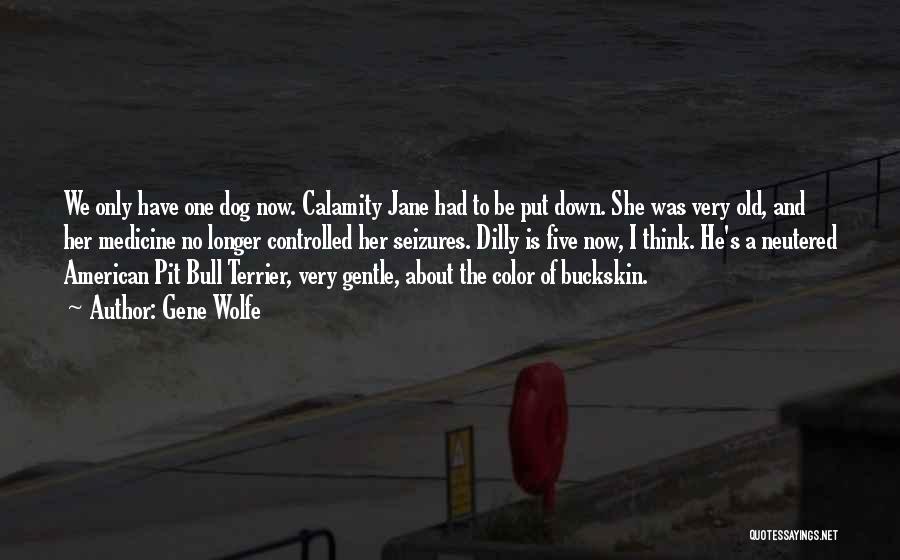 Gene Wolfe Quotes: We Only Have One Dog Now. Calamity Jane Had To Be Put Down. She Was Very Old, And Her Medicine