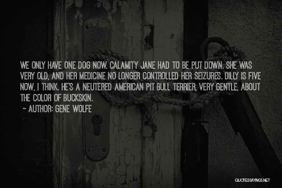 Gene Wolfe Quotes: We Only Have One Dog Now. Calamity Jane Had To Be Put Down. She Was Very Old, And Her Medicine